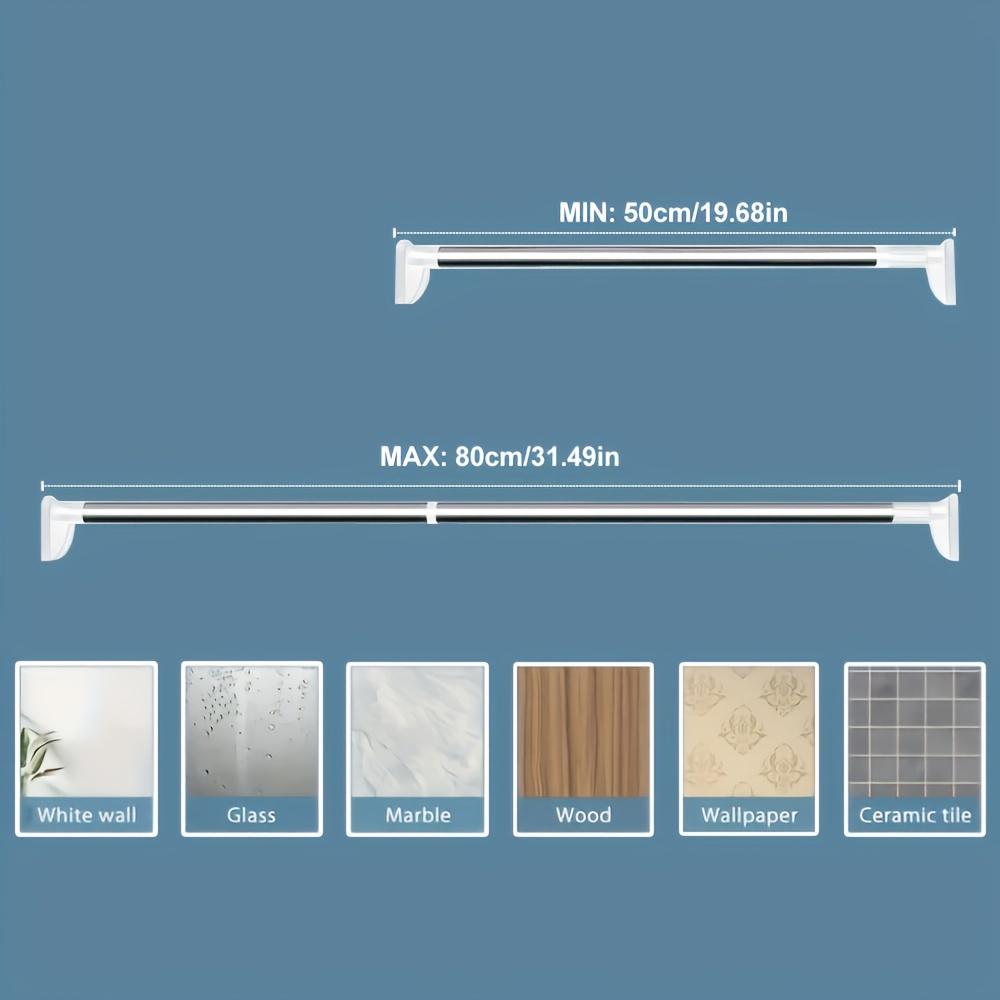 

[Регулируемый стержень без сверления] Многофункциональный регулируемый стержень, не требующий сверления отверстий - Стержень для душевой занавески, Стержень для дверной занавески, Опорный стержень для гардероба 1pc/50-80cm/19.68-31.49in(Small)