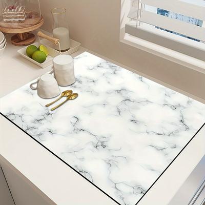 1 Pz Tappetino Asciugapiatti in Gomma con Motivo Marmo per Caffetteria Ristorante Cucina Tappeto Stoviglie Durevole Diatomite Tappetino da Tavolo Tappetino per Animali Domestici Accessori per Caffè