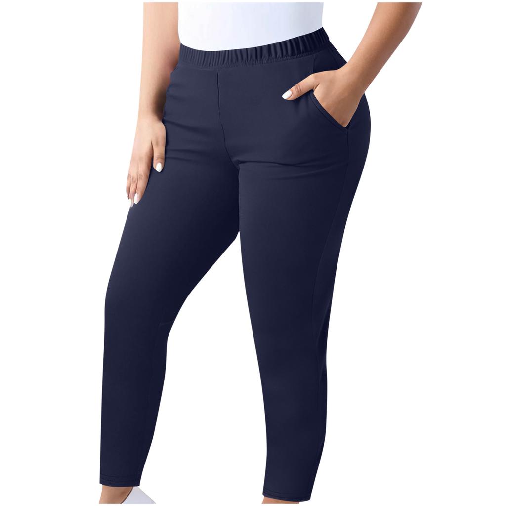 Plus Size Women Casual Yoga Leggings Stretchy Waistband Full Length Pants Comfortable Fit Suitable for Various Activities and Daily Wear