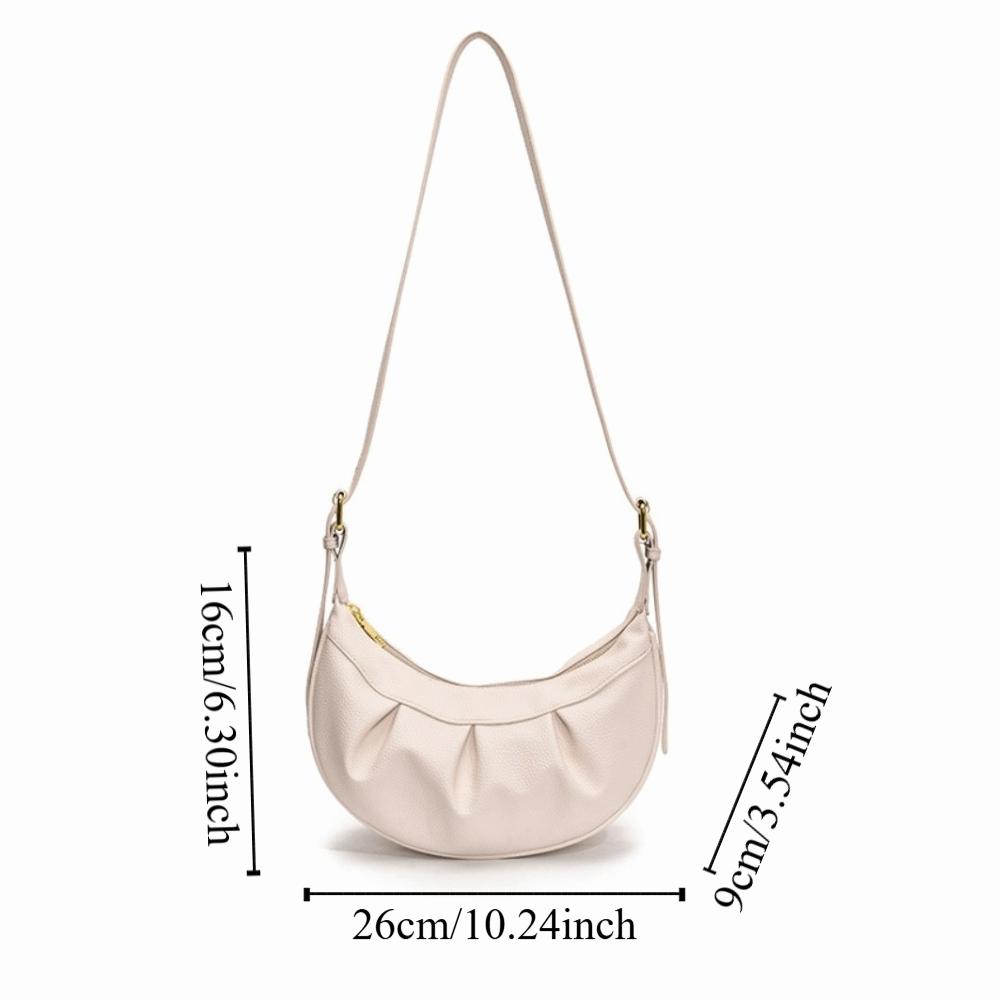 Lightweight PU Dumpling Bag Korean Style Underarm Shoulder Bag Cute Pleated Crossbody Bag  Student