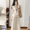 Women's Summer French Salt System Sleeveless Top & Long Skirt Two-Piece Set