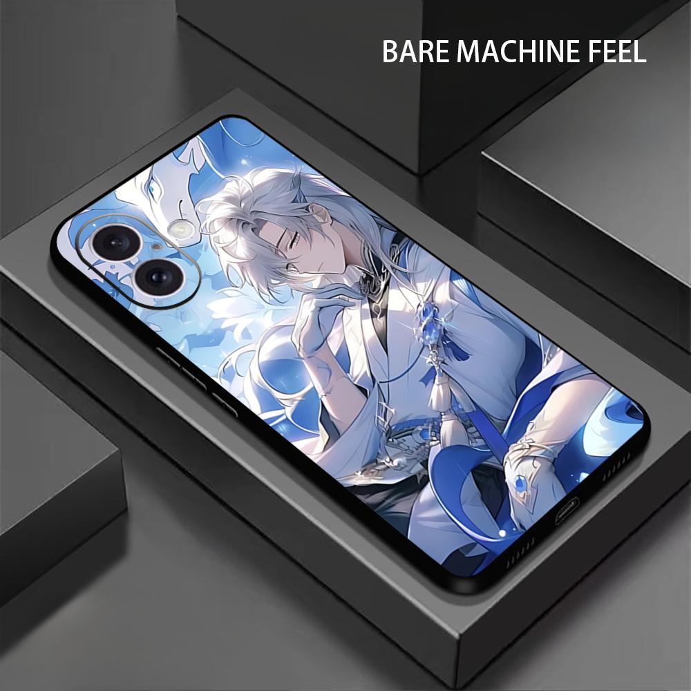 Genshin Impact Neuvillette Phone Case For iPhone 16 16e 15 14 13 12 11 XS XR Plus Mini Pro Max Soft Black Shockproof Cover