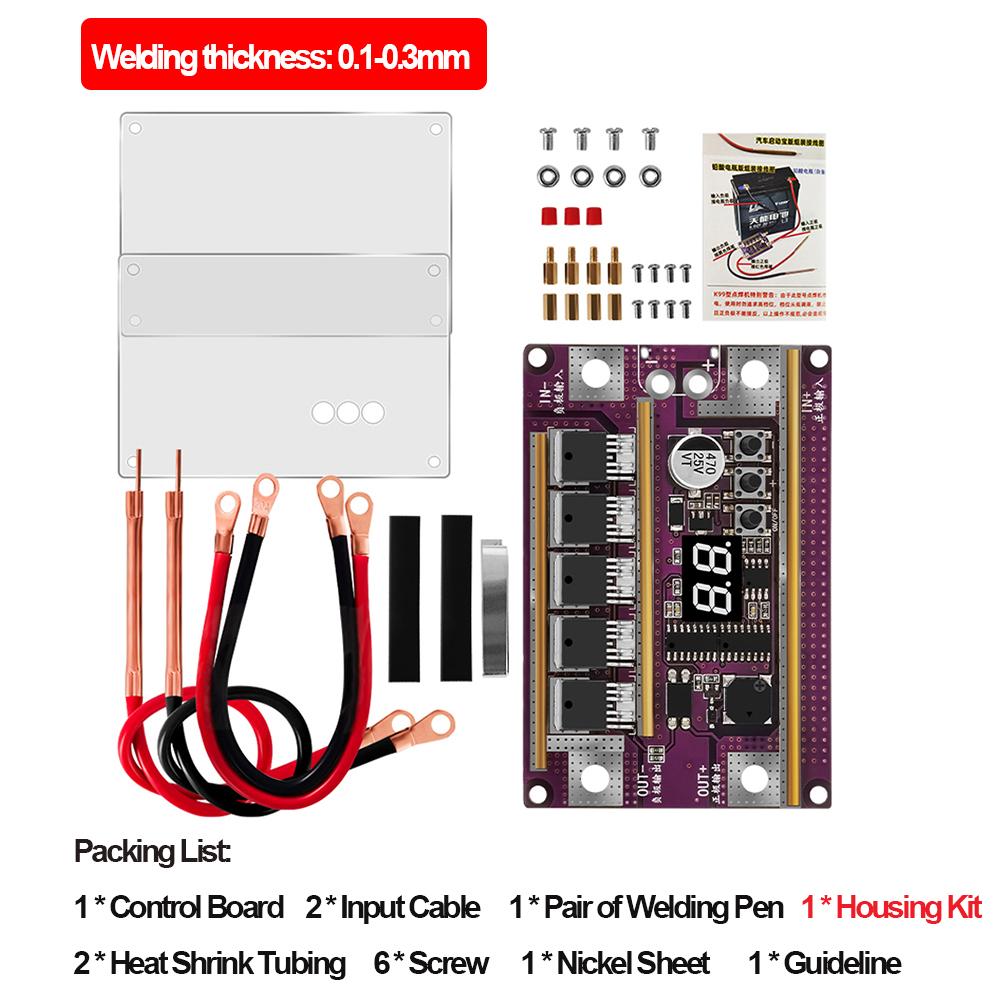 Mini Spot Welder 99 Gears of Power Adjustable Mini Spots Welding Machine Control Board for 18650 Battery 0.1-0.3mm Nickel Sheet