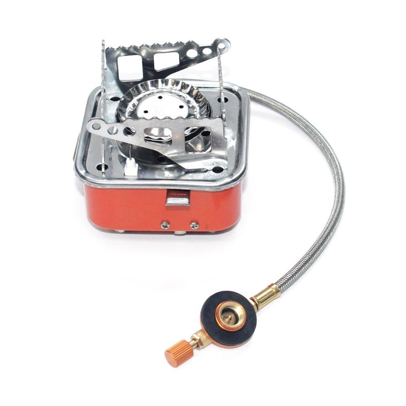 Portable Windproof Stove Stainless Steel Foldable Stove Furnace for Burner Outdoor Folding Metal Gas Stove Camping Tools