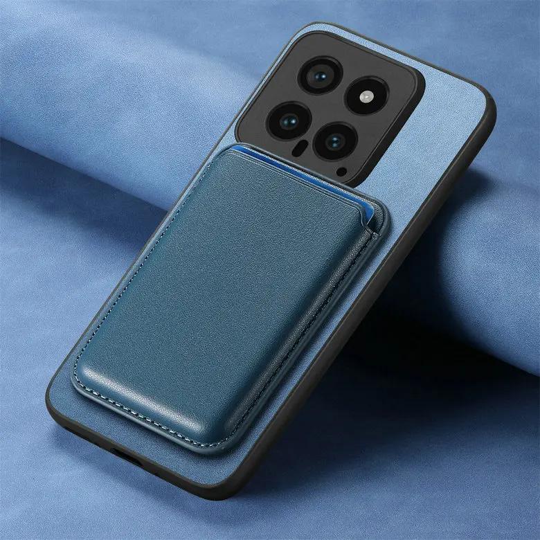 

Для Magsafe Magnetic Leather Case для Xiaomi 14T Pro 14 T 13T 14ultra Magnet Detachable 2 In 1 Wallet Card Pocket Cover для Mi 14Tpro 13 T Pro Xiaomi 14T Pro синий