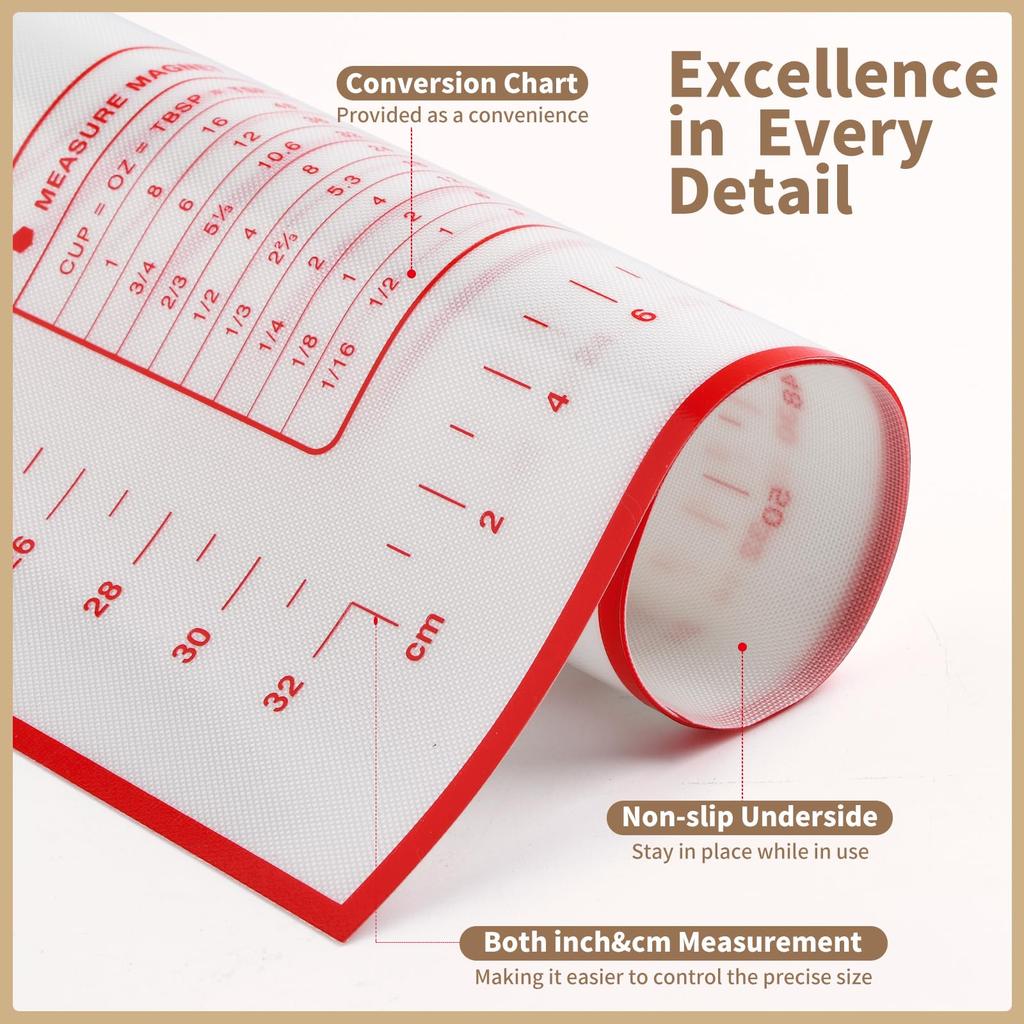 Oversize 80/70/60cm Silicone Baking Mat Rolling Kneading Pad Pastry Tools Crepes Pizza Dough Non-Stick Silicone Mat For Kitchen