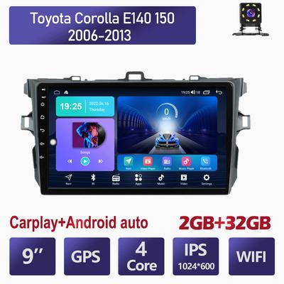 9 Inch Android Carplay For Toyota Corolla E140 150 2006-2013 Car Radio Multimedia Video Player GPS Navigation WIFI 2+32GB