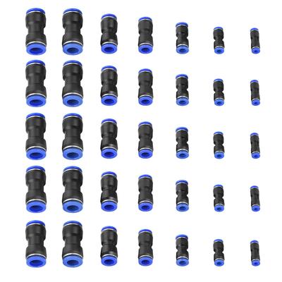 35Pcs OD 46810121416mm Luft Schlauch Pneumatische Gerade Stecker Air Push Quick Fittings