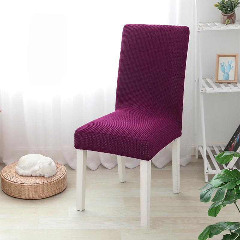 Polar Fleece Elastic Thickened Chair Cover Home Dining Table Chair Cover Seat Stool Cover Hotel Restaurant Universal One-piece Chair Cover