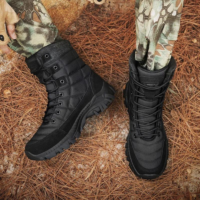 Men's Hiking shoes Comfortable Breathable Wear-Resistant Non-slip Outdoor Field Training Boots Spring and Autumn Main Large Size