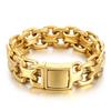 Stainless Steel Heavy Double Zero Chain Bracelet for Men 20MM Retro Strong Man Gold Color Rock Necklace Thick Jewelry Gift