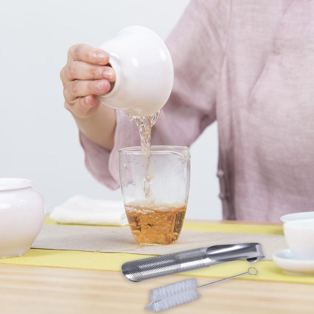 Praktyczny dyfuzor do herbaty ze stali nierdzewnej z haczykiem do zawieszania, uchwytem, rurką sitkową spożywczą do herbaty liściastej i kawy