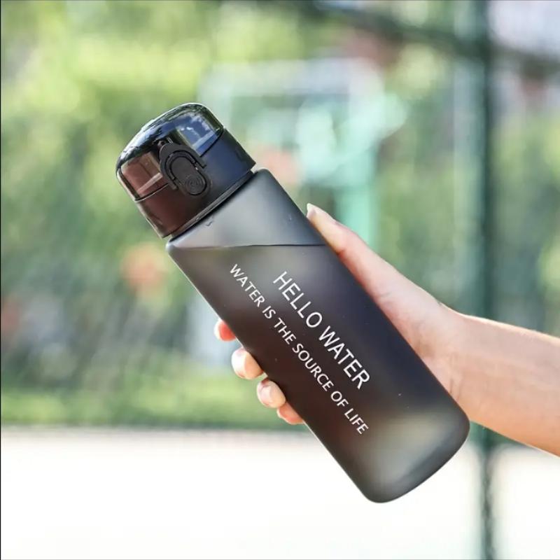 Portable Convenience Large Capacity Cherry Blossom Water Bottle  with Secure Lid & Carrying Rope, High-Quality PC Material