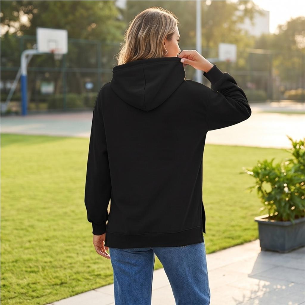 Women's Casual Long Sleeve Hoodie with Drawstring