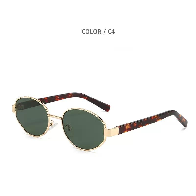 

Reconstructed ancient coin elliptical frame high-end sunglasses for travel and outings, UV-protective sunglasses one size
