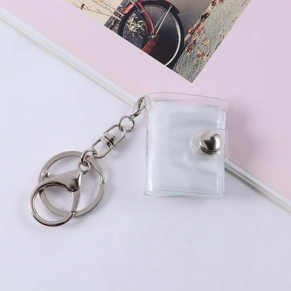 Mini Interstitial Card Holder Photo Holder Card Book Keyring 1 2 Inch Card Bag Photo Album Keychain