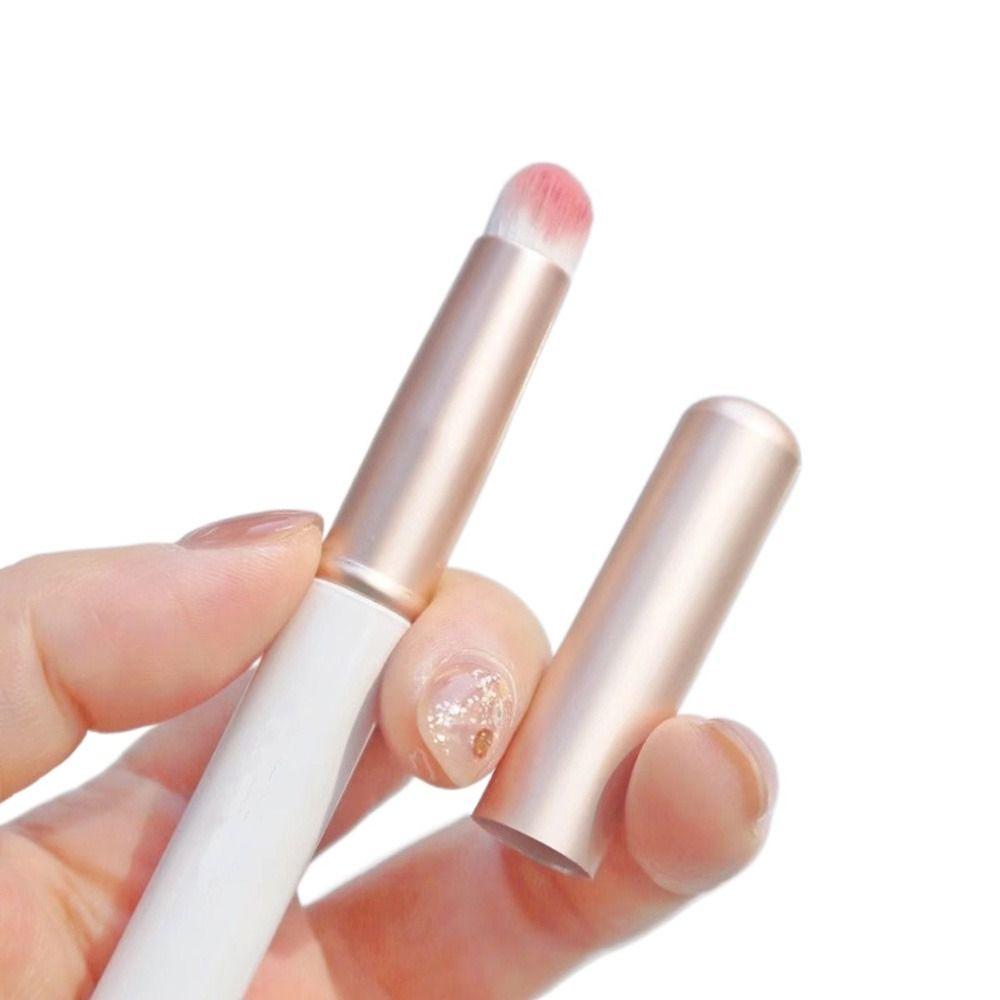 

Кисть для губ с круглой головкой из искусственного волокна, мини-кисть для растушевки помады, кисть для консилера, женская белый