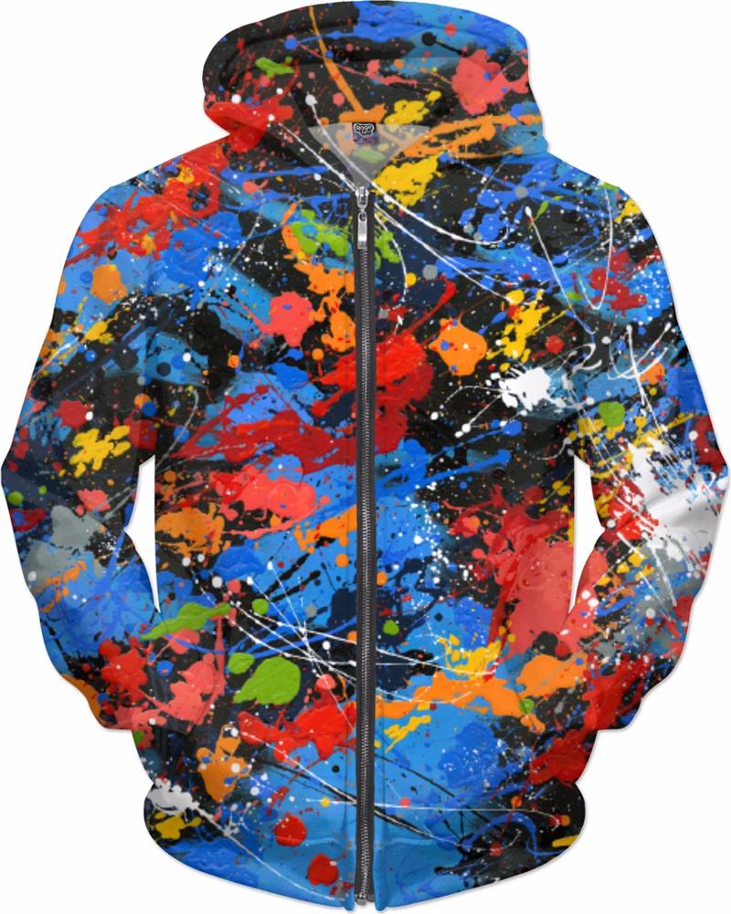 

Street Hip Hop Love Graffiti Zip Hoodie Personality Streetwear Hooded Coat 3D Printed Oil Painting Graffiti Harajuku Trend Coat 6XL