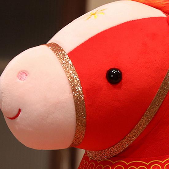 Lucky Cloud Horse Plush Doll 2026 Year of The Horse Zodiac with PP Cotton Filling Chinese New Year Gift for Home Office Decor
