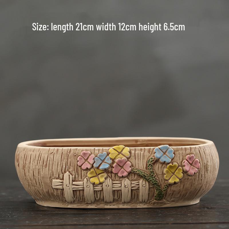 Cartoon Grobkeramik Großer Keramik Sukkulentenübertopf im Bilderbuchstil