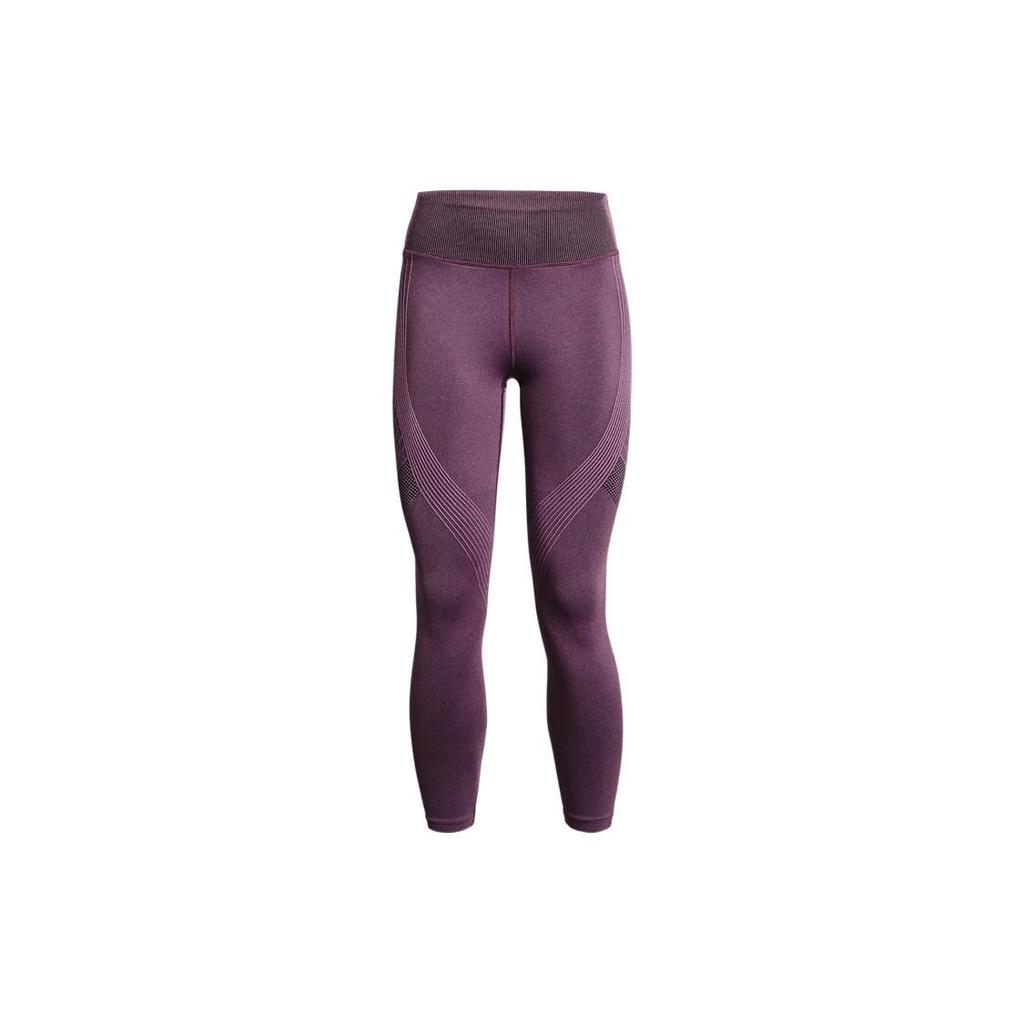 Under Armour Seamless Sports Training Capri Leggings Women Bottoms Purple 1361022-501