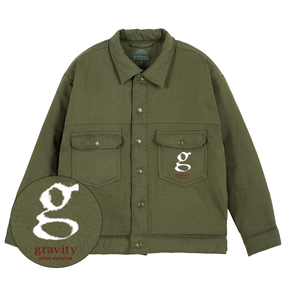 Astral Projection Signature Gravity Oversized Trucker Jacket_Khaki