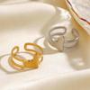 Romantic Stainless Steel Love Heart Opening Rings for Women Men Classic Double Layer Rings Fashion Valentine's Day Jewelry Gifts