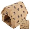 Pet House Foldable Bed Small Footprint Pet Bed Tent Puppy Cat Removable Washable HouseBrown
