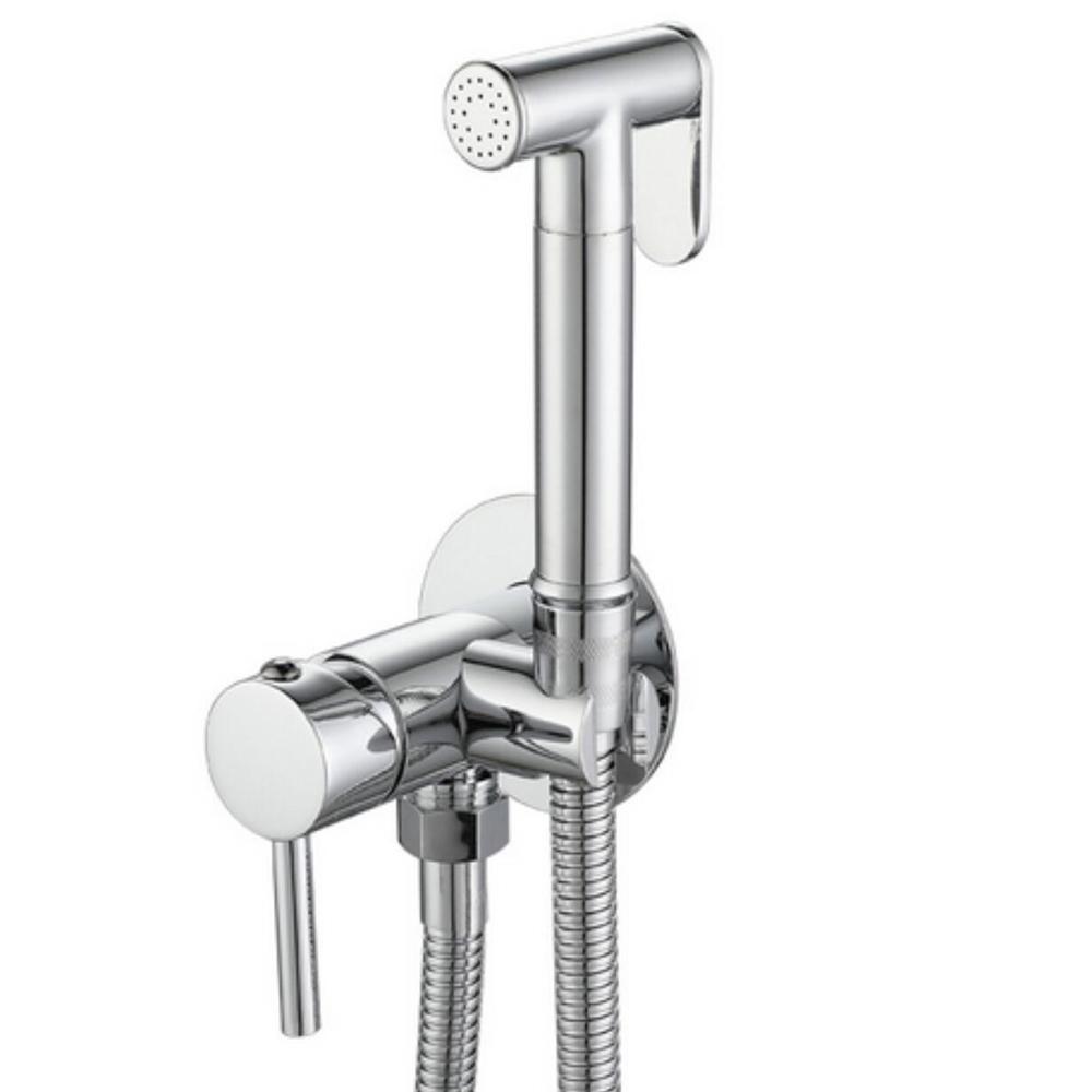 Brass Matt Black Round High Pressure Toilet Bidet Shower Head Sprayer Valve Faucet Set With 1.2m Hose Toilet Bidet Sprayer Set