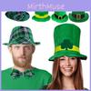 Aziz. Aziz Patrick Günü İrlanda Cücesi Görünümü Yeşil Kadife Yonca Şapka Yetişkin Aksesuarı