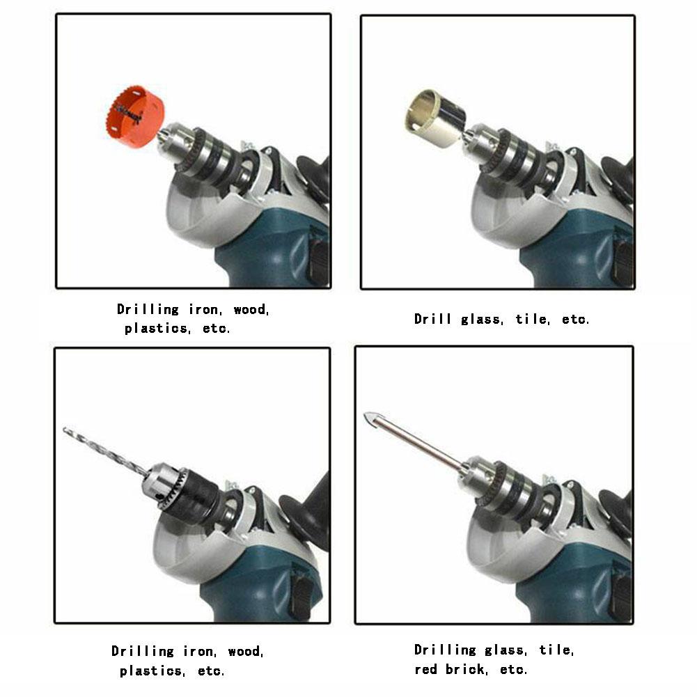 Electric Drill Chuck Angle Grinder Drill Chuck with Chuck Key Self-locking Iron Collet Threaded Clamp Electric Drill Power Tools