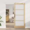 Sliding Door Natural 93 X 211 Cm Solid Pine Wood and Glass