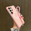 Candy Color Matte For Magsafe Phone Case For Samsung Galaxy S26 S24 FE S25 Edge S22 S23 FE Plus S25Ultra With Lanyard Soft Cover