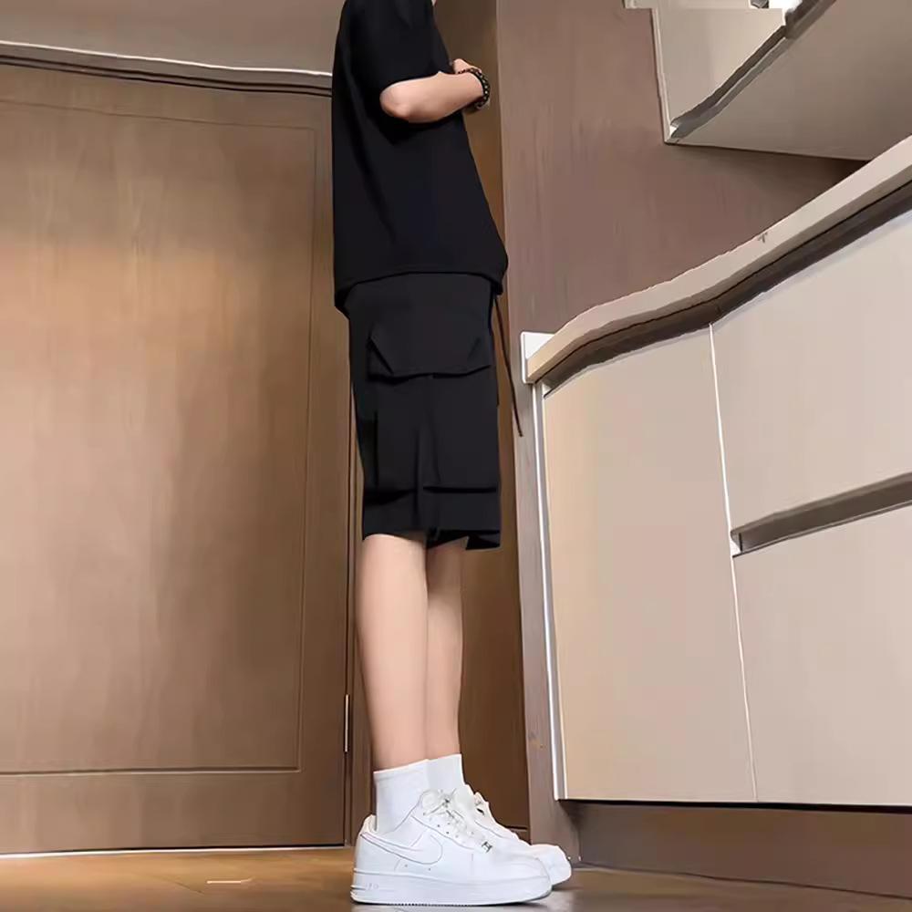 Retro Trendy Workwear Couple Shorts for Summer Thin Loose Casual Quick-drying Sports Wide-leg Five-point Pants