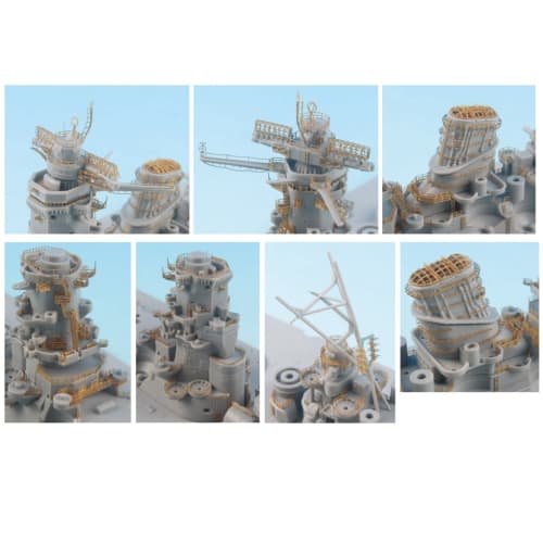 Pit Road 1/700 Scale Upgrade Parts for Ship Models - Japanese Navy Battleship Yamato Final Edition, Genuine Upgrade Parts Set, Plastic Model Parts GB7