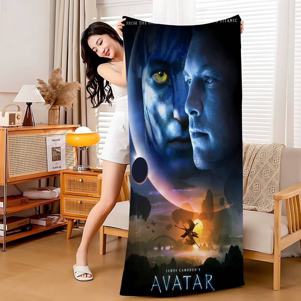 Sci-Fi Filme A-Avatar Vintage Mikrofaser Decke Schnelltrocknende Strandtücher Übergröße Druck Super Saugfähiges Poolhandtuch
