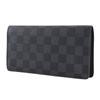 Louis Vuitton Brazza Portefeuille Purse N62665 Black Damier Grafitto Canvas Mens Used