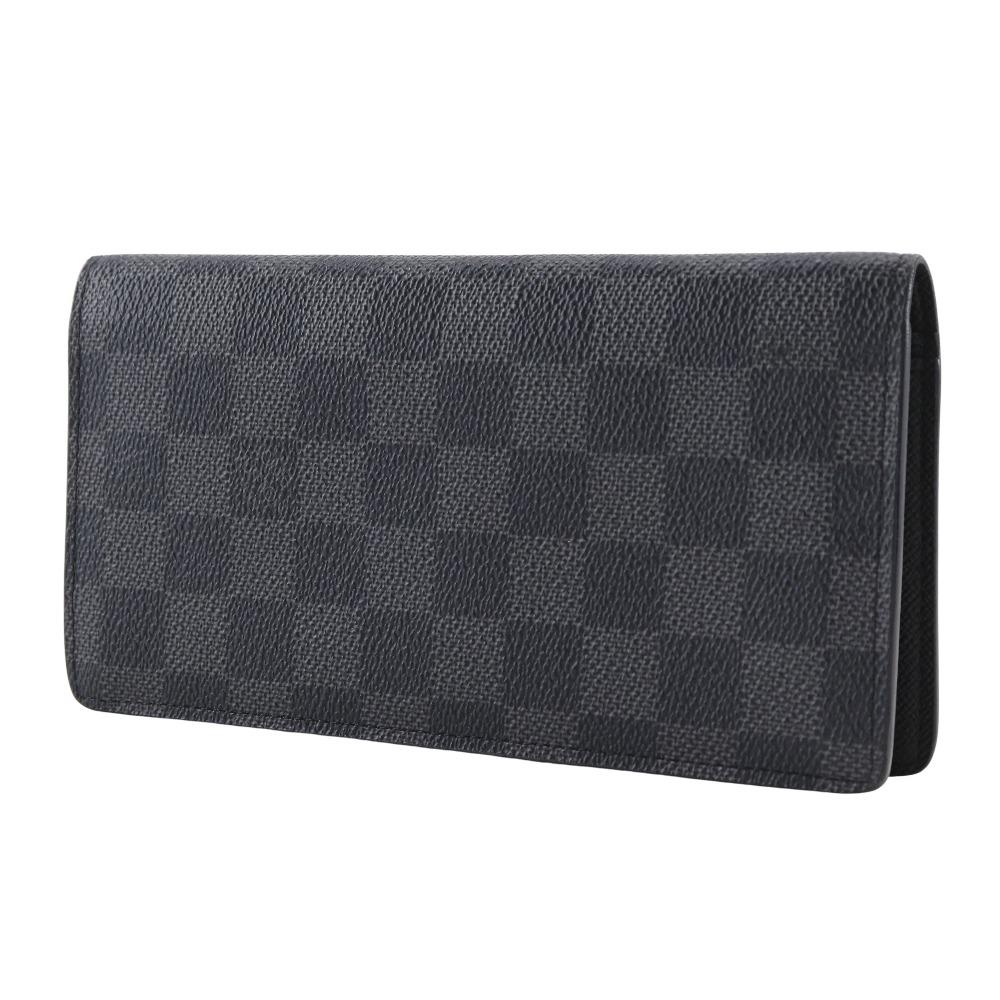 LOUIS VUITTON Brazza portefeuille Purse N62665 black Damier Grafitto Canvas mens Used