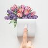 Hand Painted Purple Tulips Switch Plate Sticker for Bedroom Living Room Background Home Decor Self-Adhesive Removable Decal