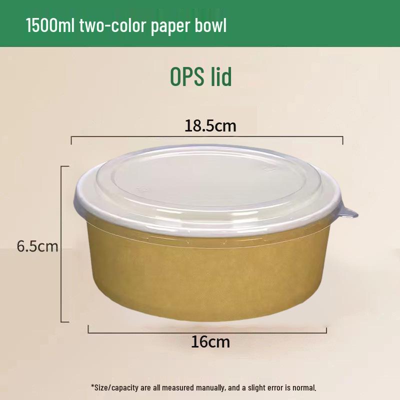 Kraft Paper Disposable Bowl - Ideal for Rice, Salad, Lunch, Takeout, Fast Food, and Fruit.