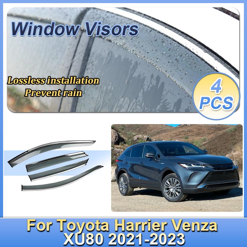 For Toyota Harrier Venza XLE XU80 2021-2023 Window Door Visor Vent Awning Sun Rain Wind Guard Cover Deflector Car Accessories