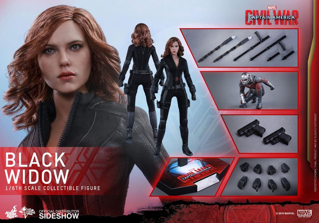 Movie Masterpiece Captain Civil War Black Widow Scale Plastic Painted Complete Figure America - 1/6