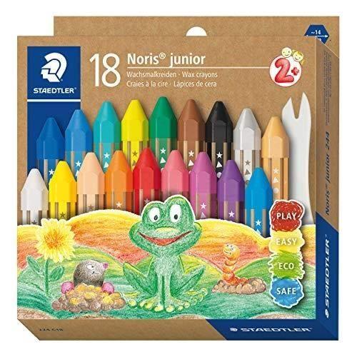 Crayons de cire - STAEDTLER - Noris Junior - Lot de 18 - Épais - Hexagonal - 3 ans et plus