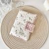 Sweet A6 Handmade Floral Print Jacket Book Cover Portable Ledger Notepad Diary Protective Case Book Storage Hanging Decoration
