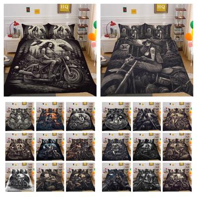 3D Beauty Skull Printing Bed Set Full Size Polyester Comforter Cover Set Design High Ranking Bedroom Decor