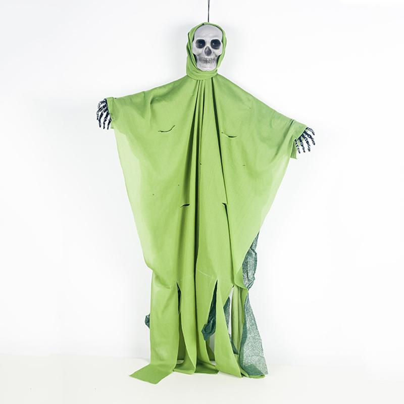 

Ghost Hanging Halloween Skull Festival Gauze Imitation Horror Decoration Props 80*50cm/31.50*19.69in зелёный