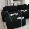Corner Sofa Made of Corduroy Fabric, Frameless, Combinable with Curved Armrests, No Assembly, Padding for Living Room and Bedroom, Black