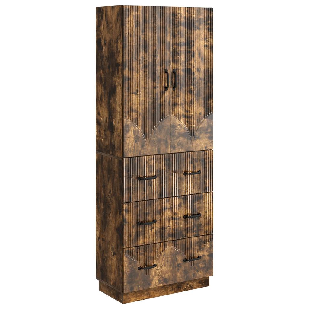 2 Piece Cabinet Set Smoked Oak 66 X 34.5 X 87 Cm