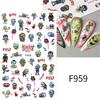 New Nail Art Stickers European and American Ghost Festival Dark Butterfly Bloodthirsty Rose Skull Zombie Nail Decal