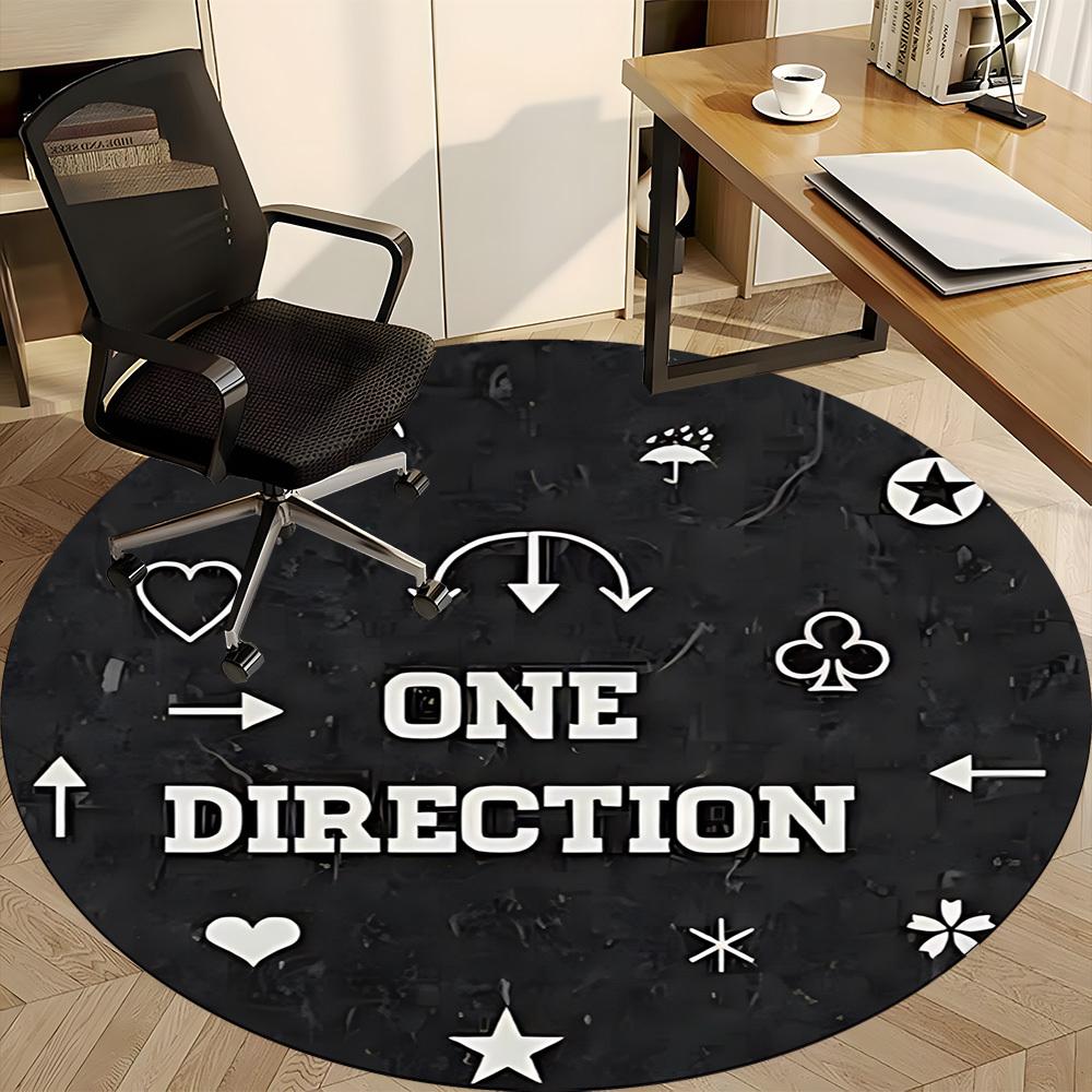 1pc ONE DIRECTION Chair Carpet for Office Non Slip, Lightweight, Machine Washable Rug for Office, Sleeping, Room Holiday Decor